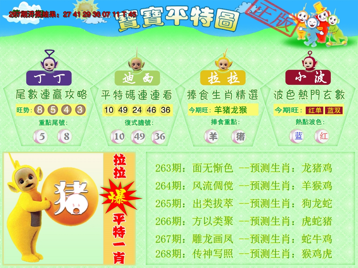 2024268期天线宝宝平特图