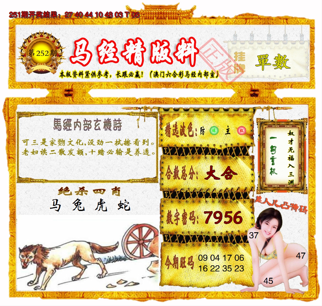 2024252期马经精版料
