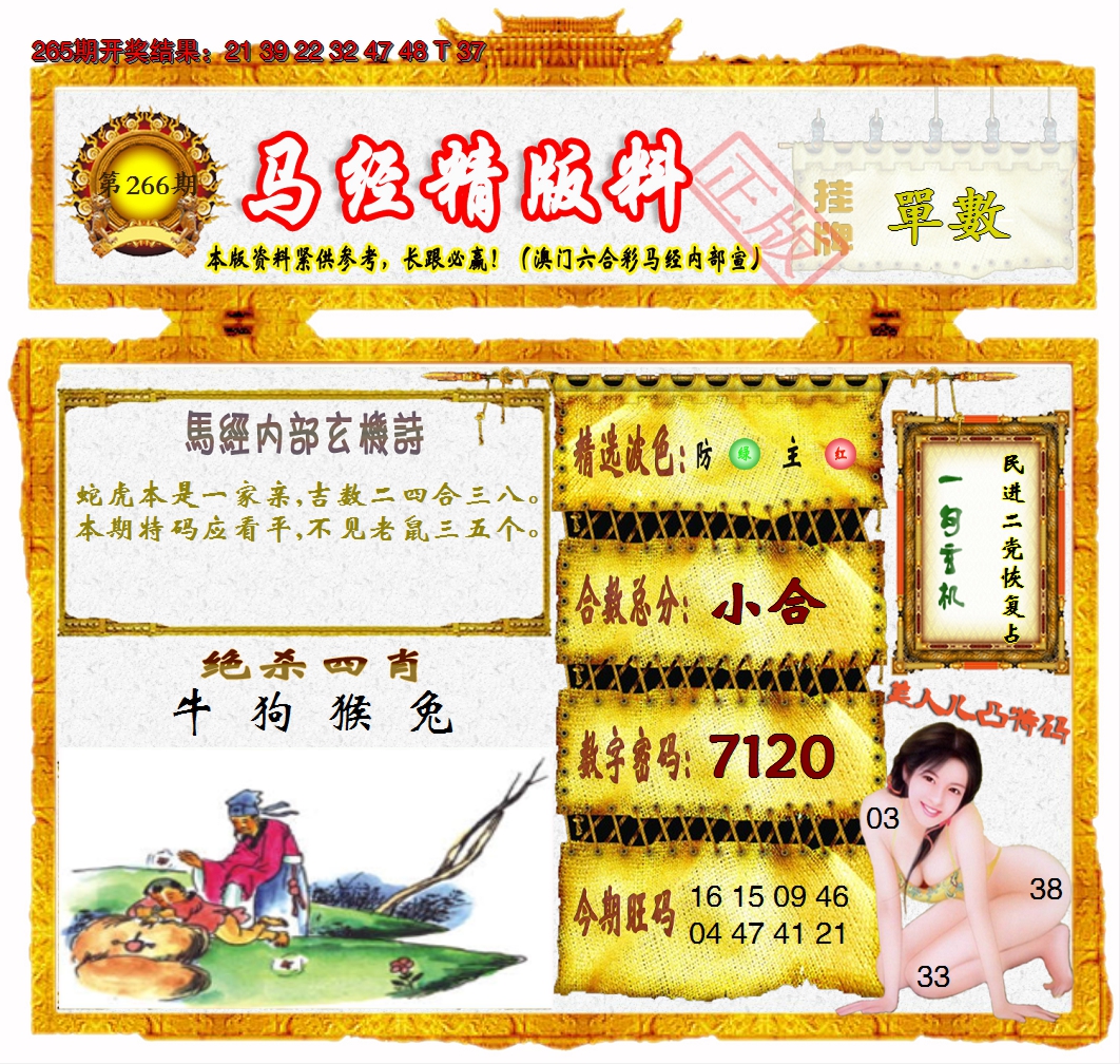 2024266期马经精版料