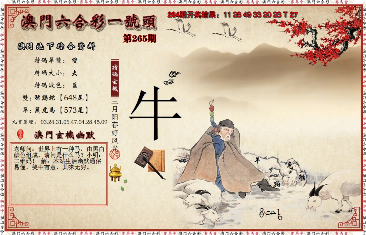 2024265期一号头