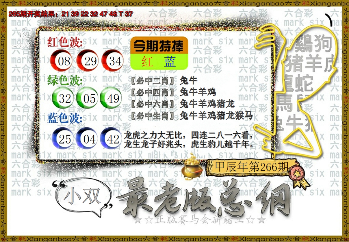 2024266期最老版总纲
