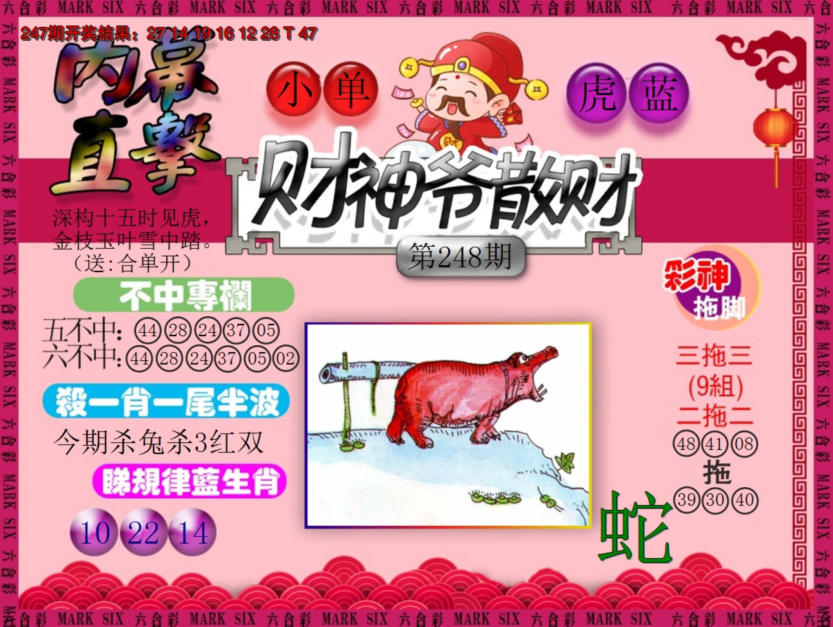 2024248期财神爷散财