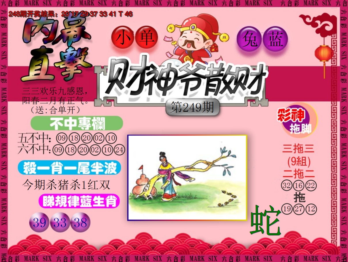 2024249期财神爷散财