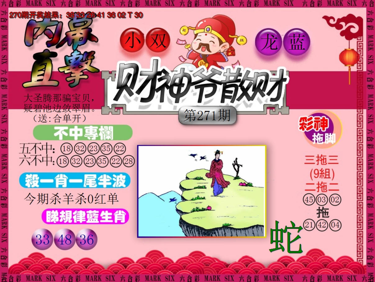2024271期财神爷散财