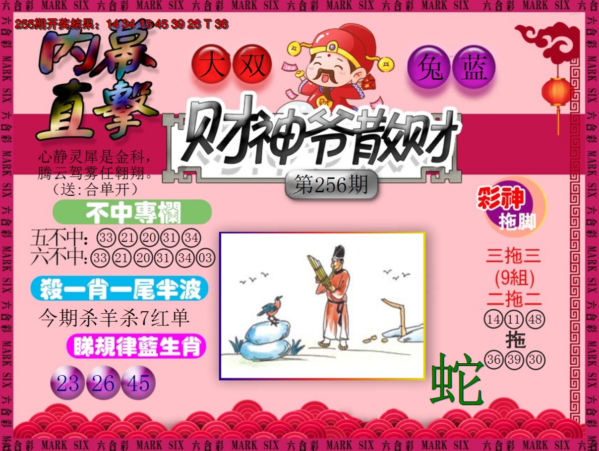 2024256期财神爷散财
