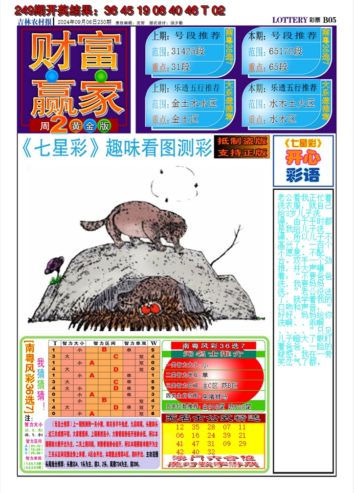 2024250期七星彩图A