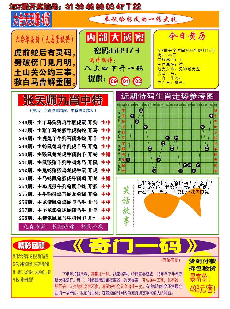 2024258期澳门天天赚C