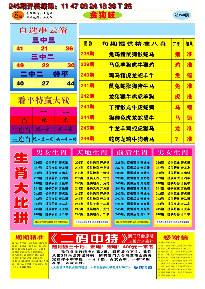 2024246期澳门金狗旺B