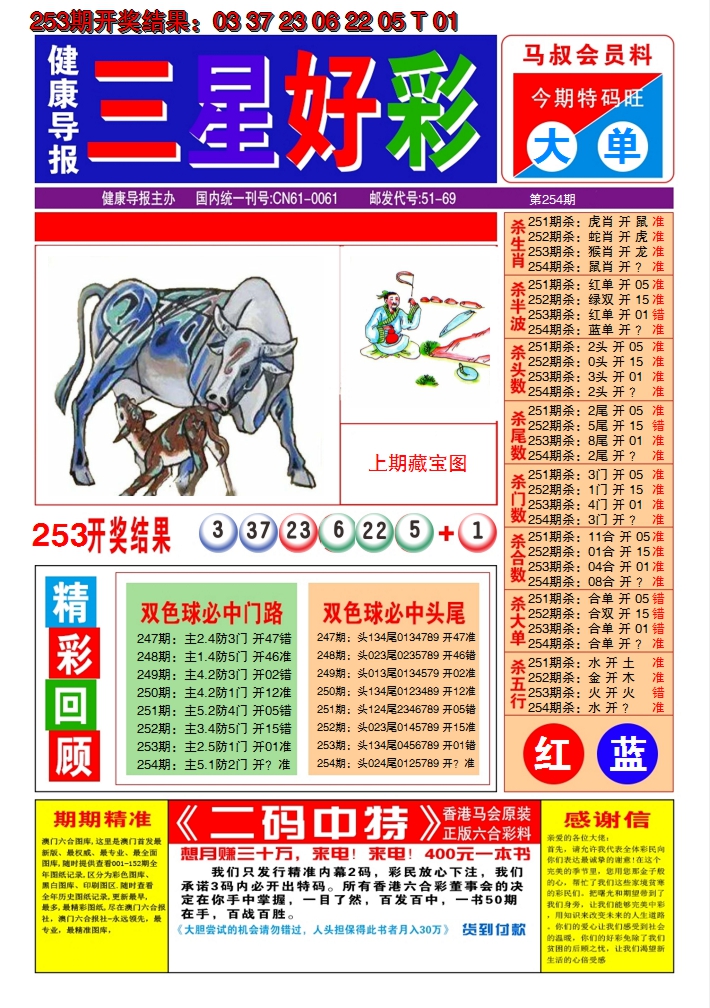 2024254期澳门三星好彩A