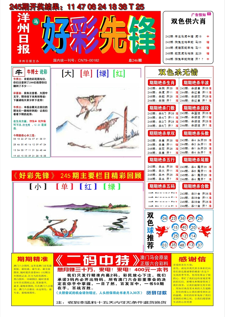 2024246期好彩先锋A