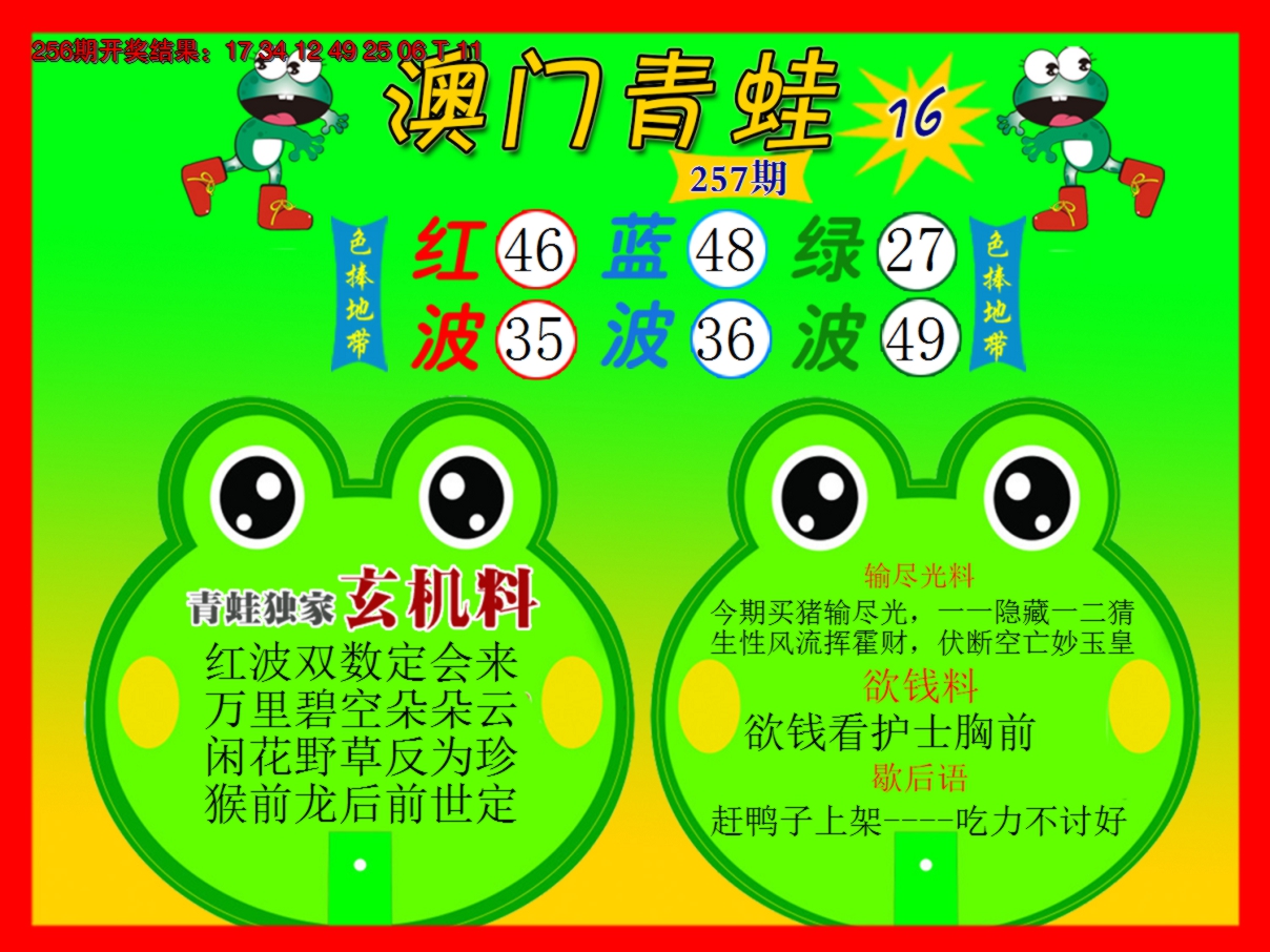 2024257期青蛙系列16