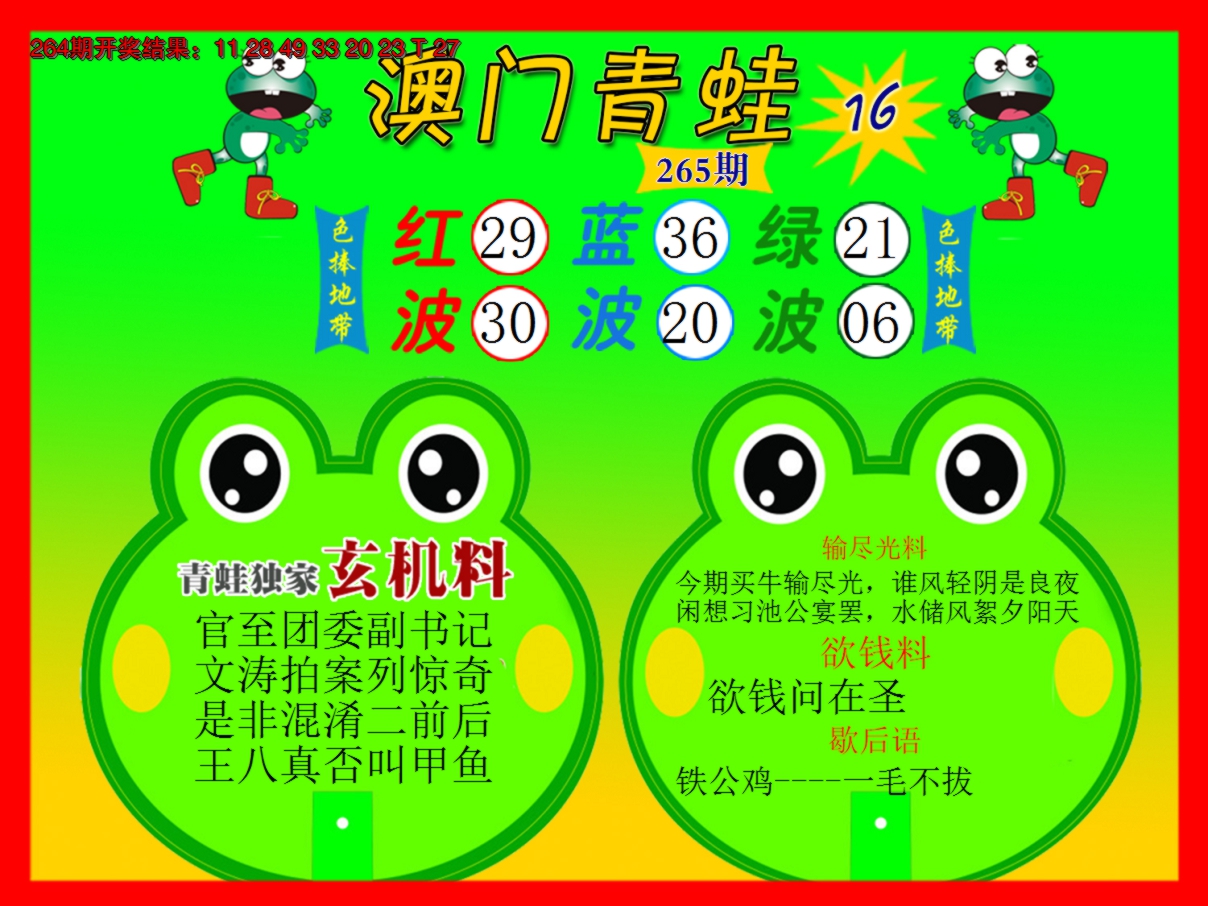 2024265期青蛙系列16