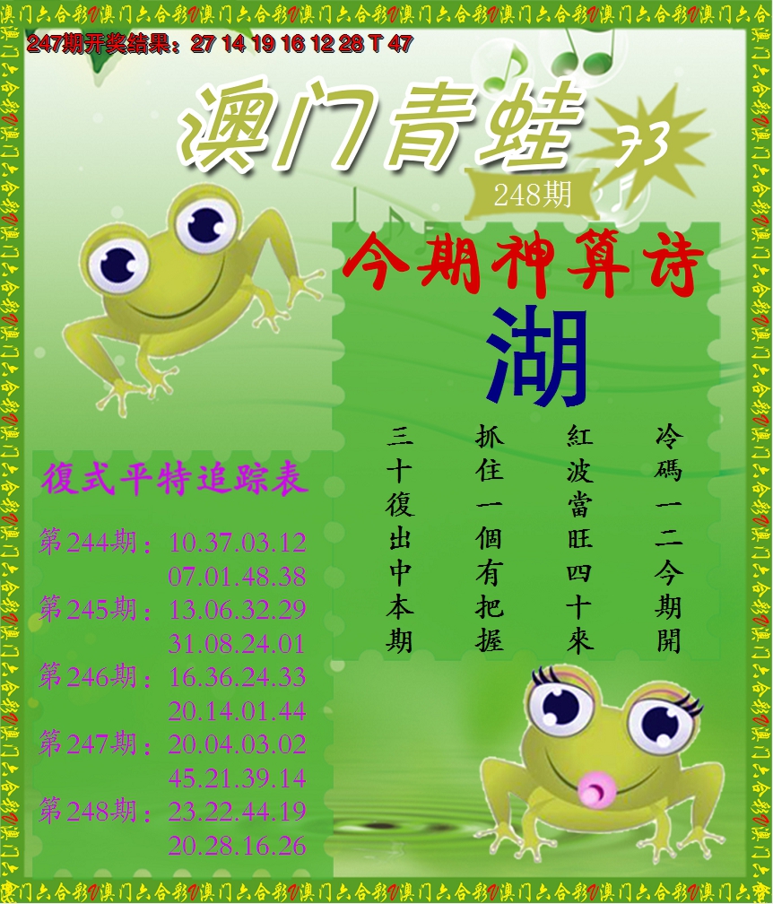 2024248期青蛙系列73