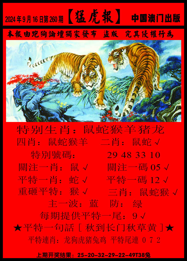 2024260期猛虎报B