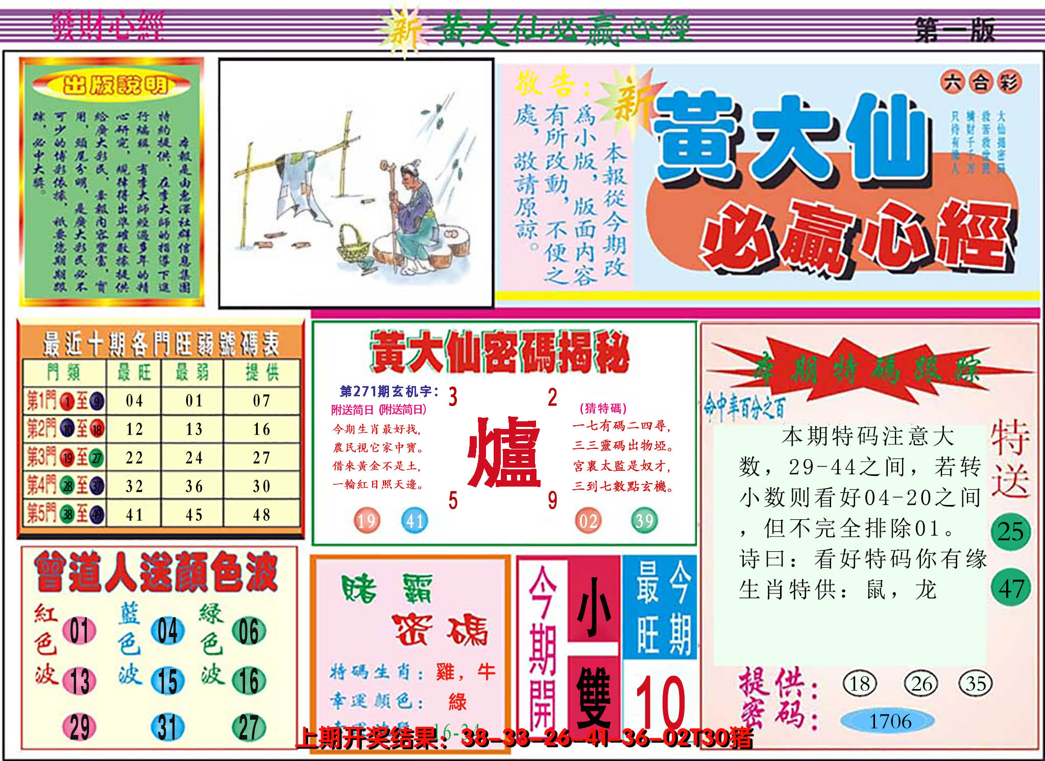 2024271期澳门黄大仙必赢心经