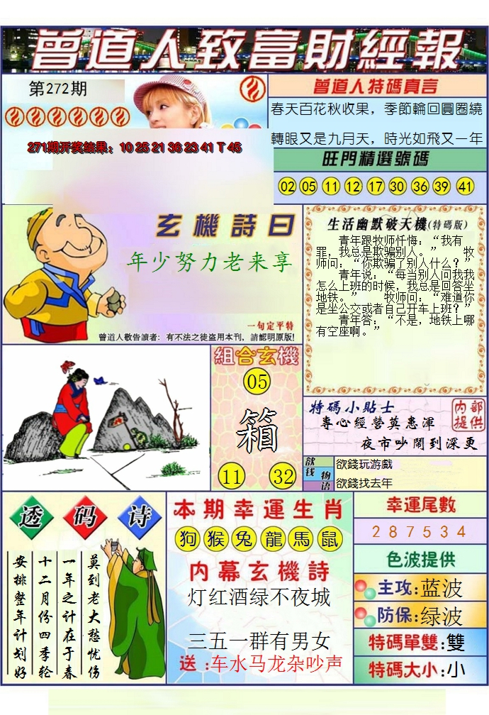 2024272期澳门曾道人致富财经报