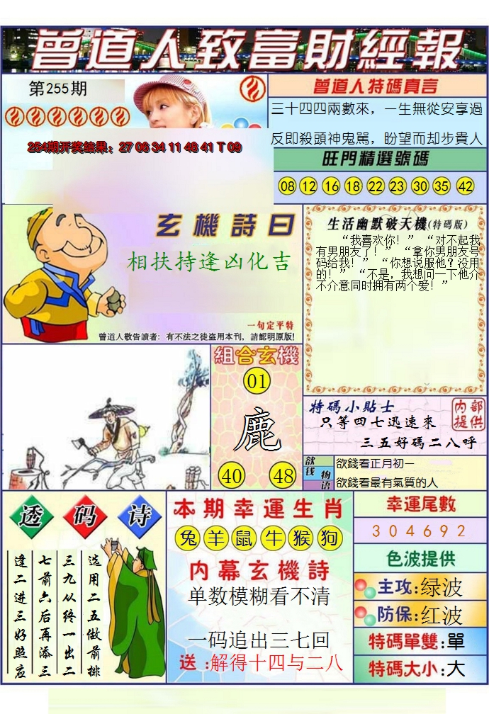 2024255期澳门曾道人致富财经报