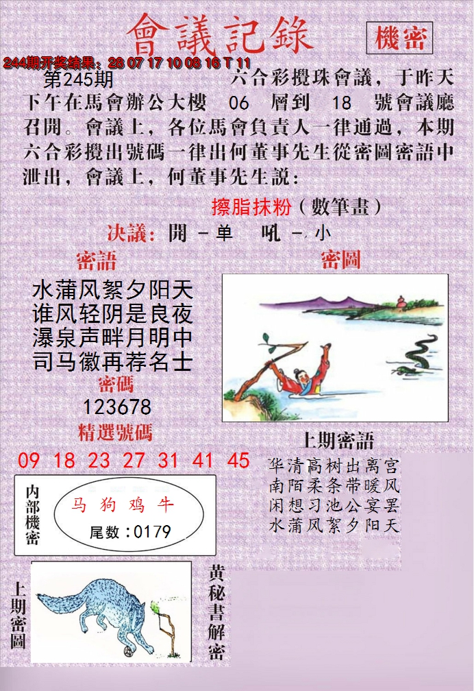 2024245期澳门会议记录