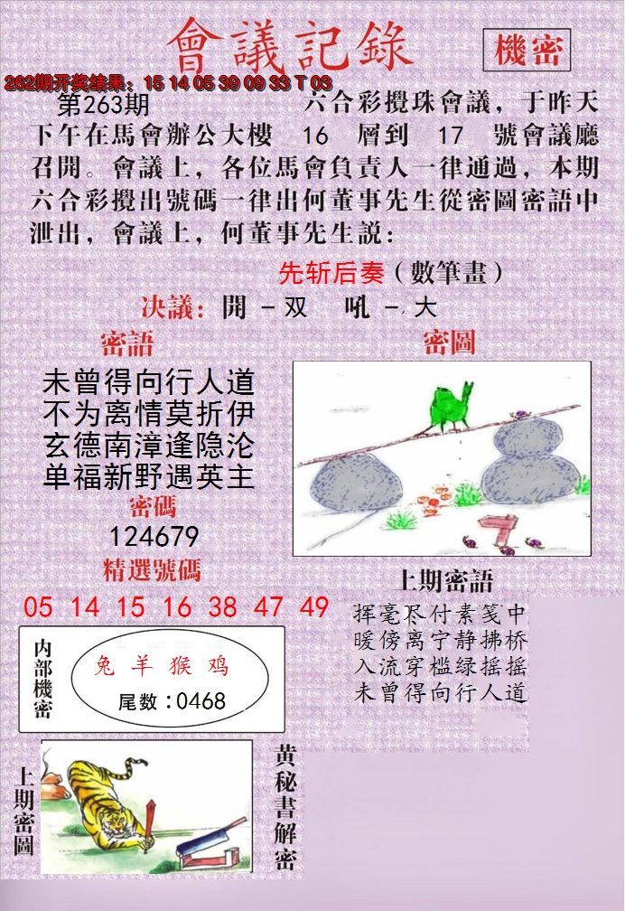 2024263期澳门会议记录
