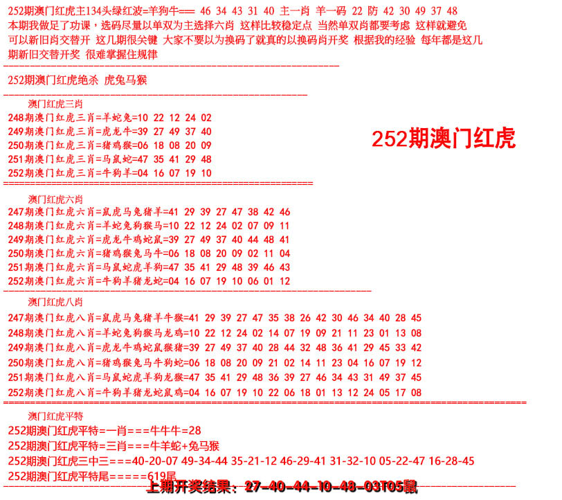 2024252期红虎图