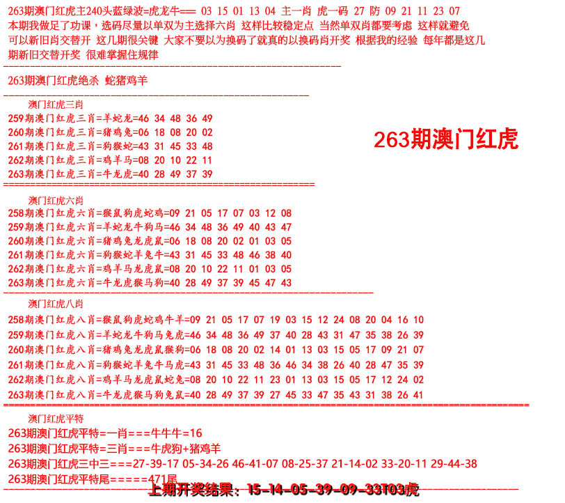 2024263期红虎图