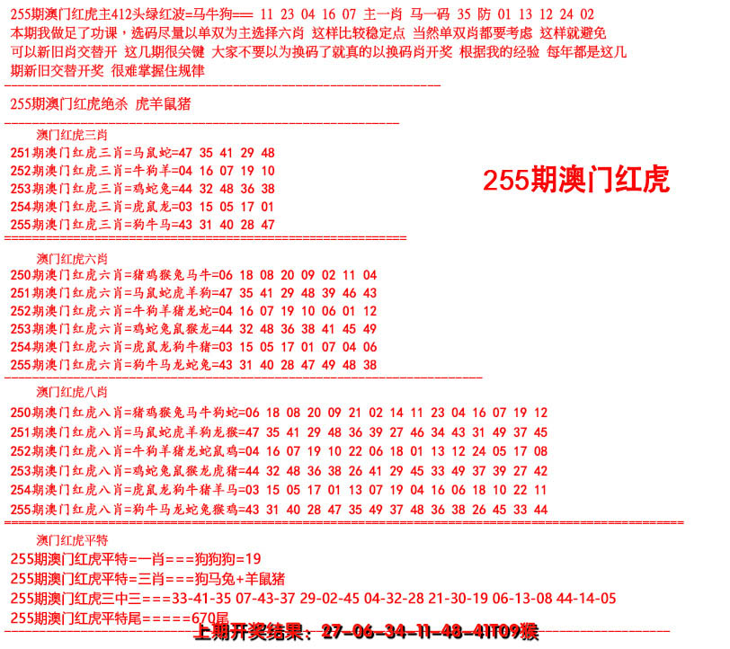 2024255期红虎图