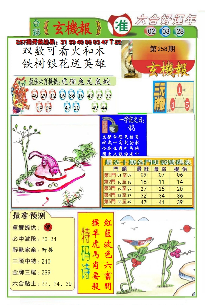 2024258期九龍玄机报(推荐)