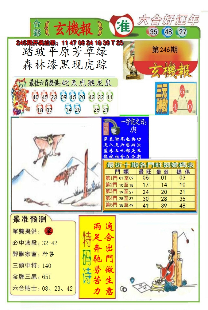 2024246期九龍玄机报(推荐)