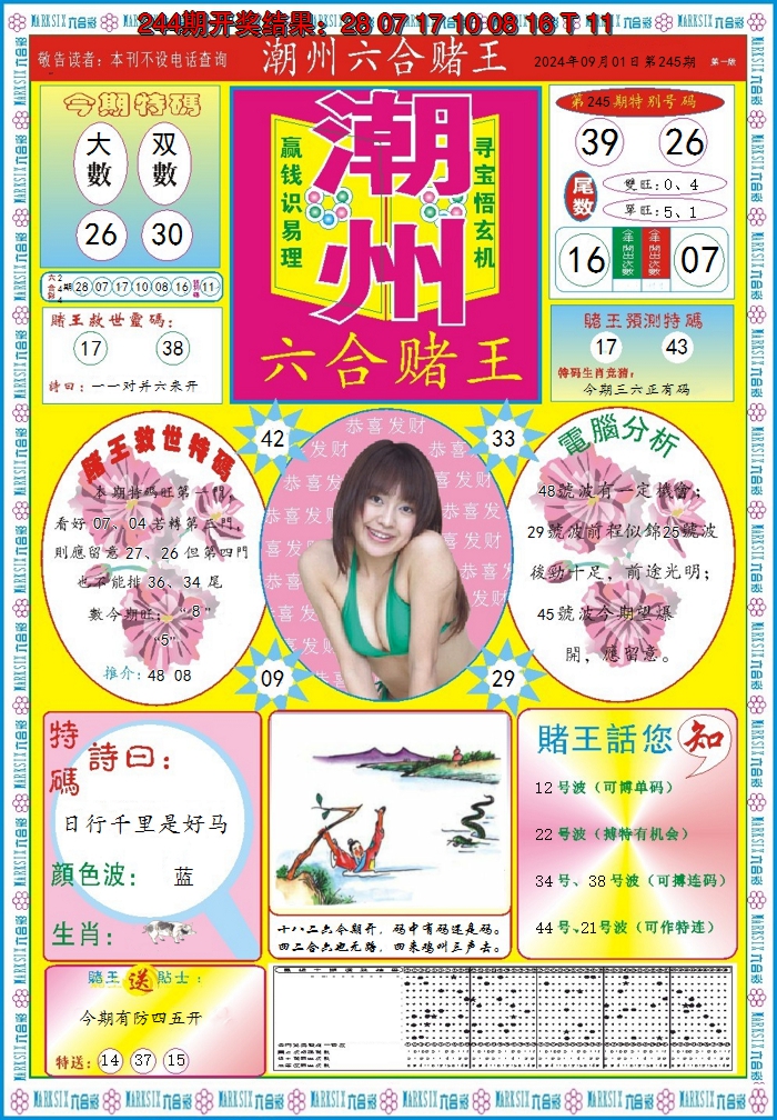 2024245期潮州六合赌王A