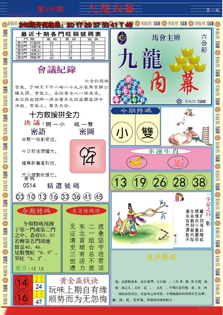 2024249期九龙内幕A