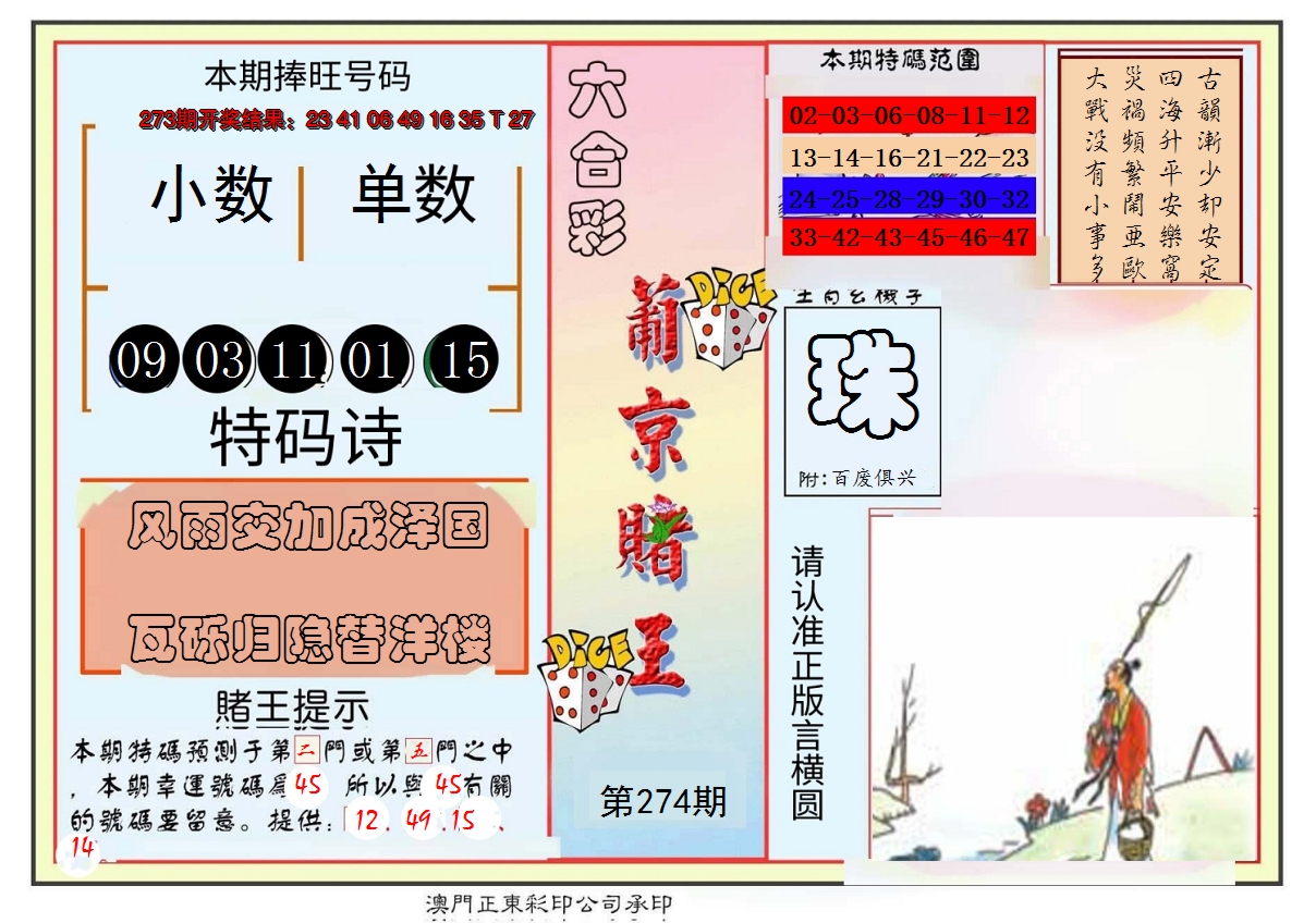 2024274期葡京赌王彩