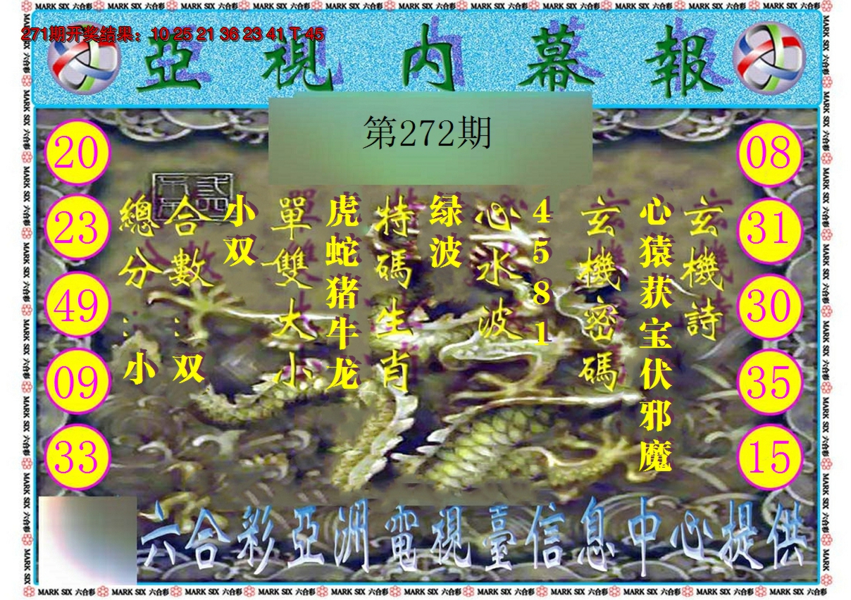 2024272期亚视内幕报
