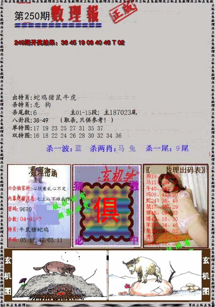 2024250期数理报