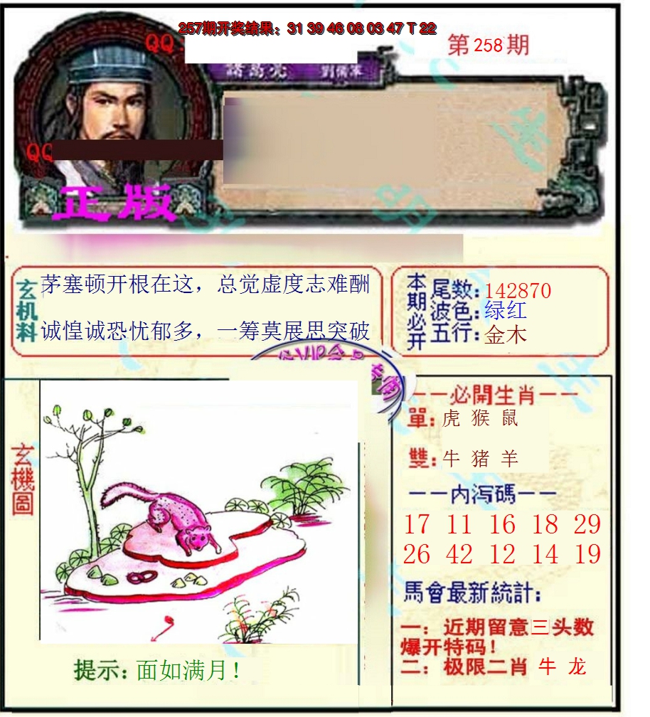 2024258期正宗孔明