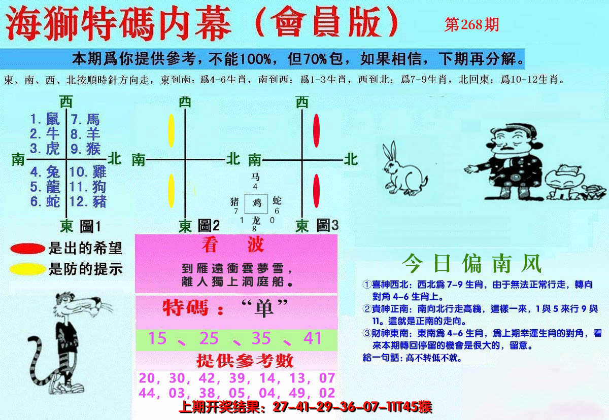 2024268期另版海狮特码内幕报
