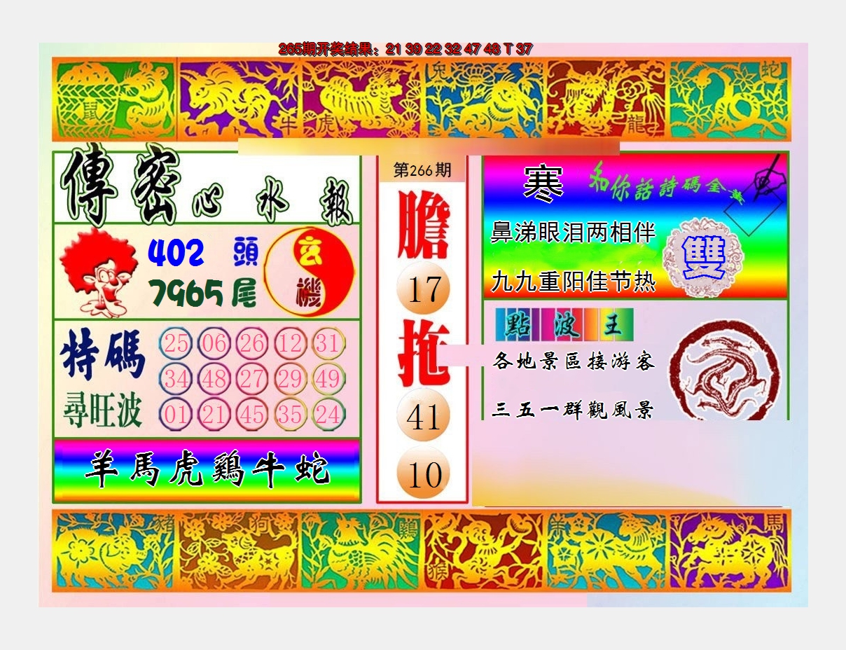 2024266期传密心水报
