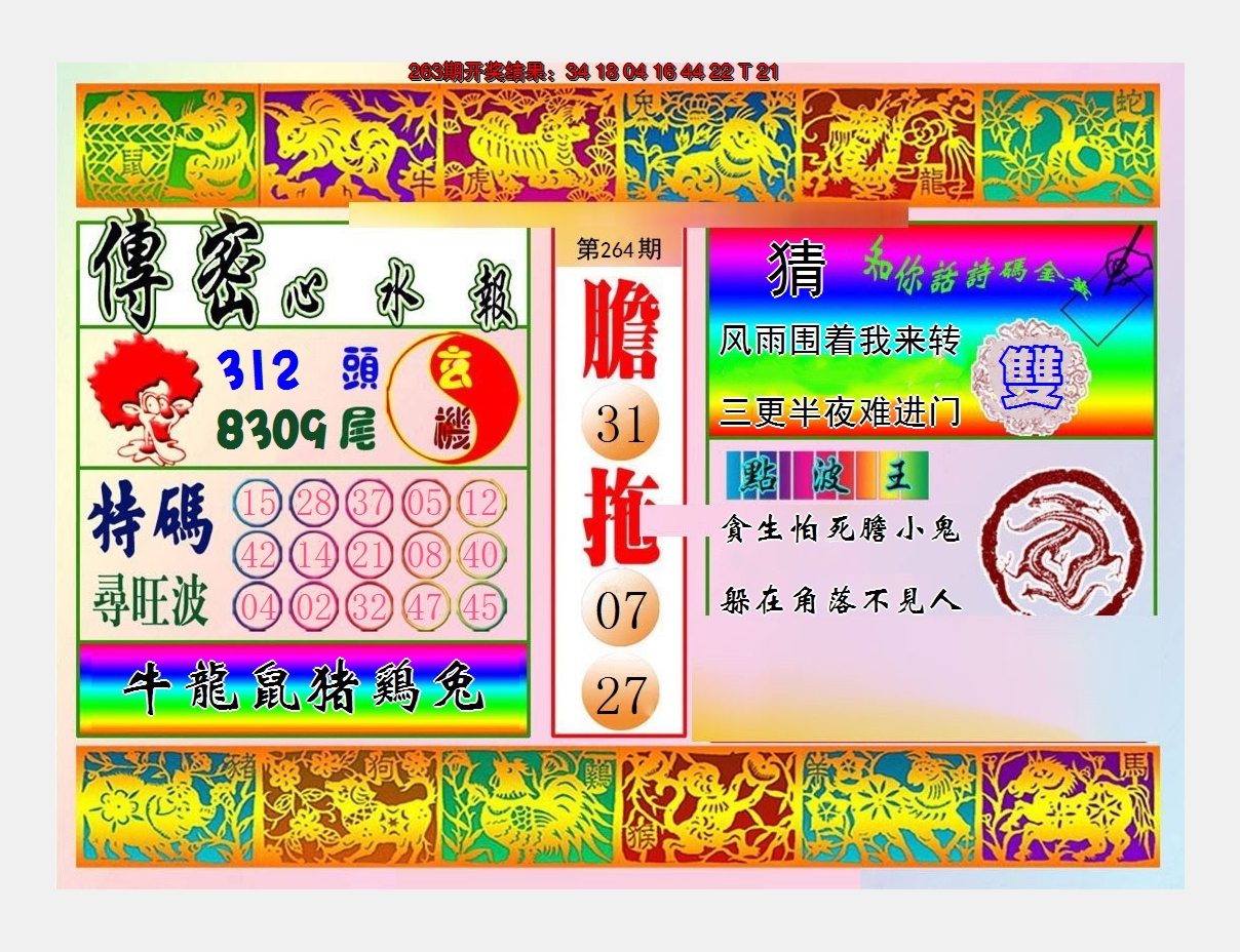 2024264期传密心水报