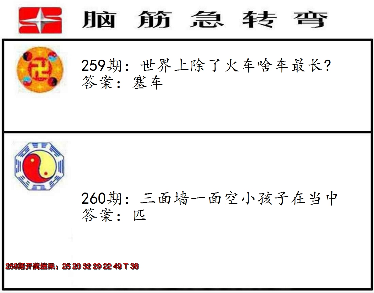 2024260期脑筋急转弯