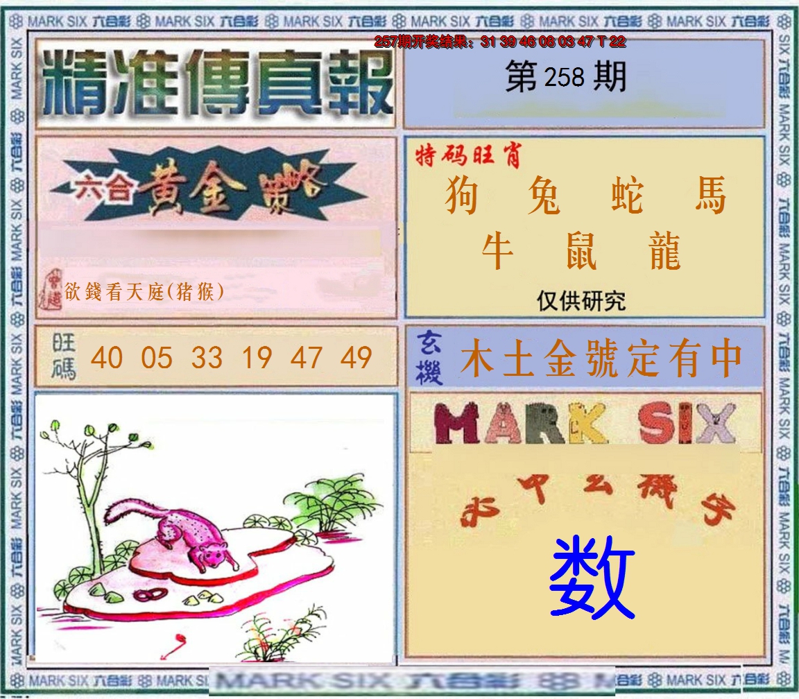 2024258期精准<傳真報>