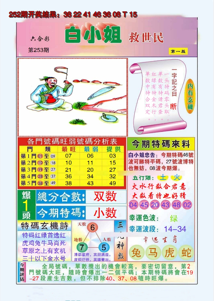 2024253期白小姐救世民A