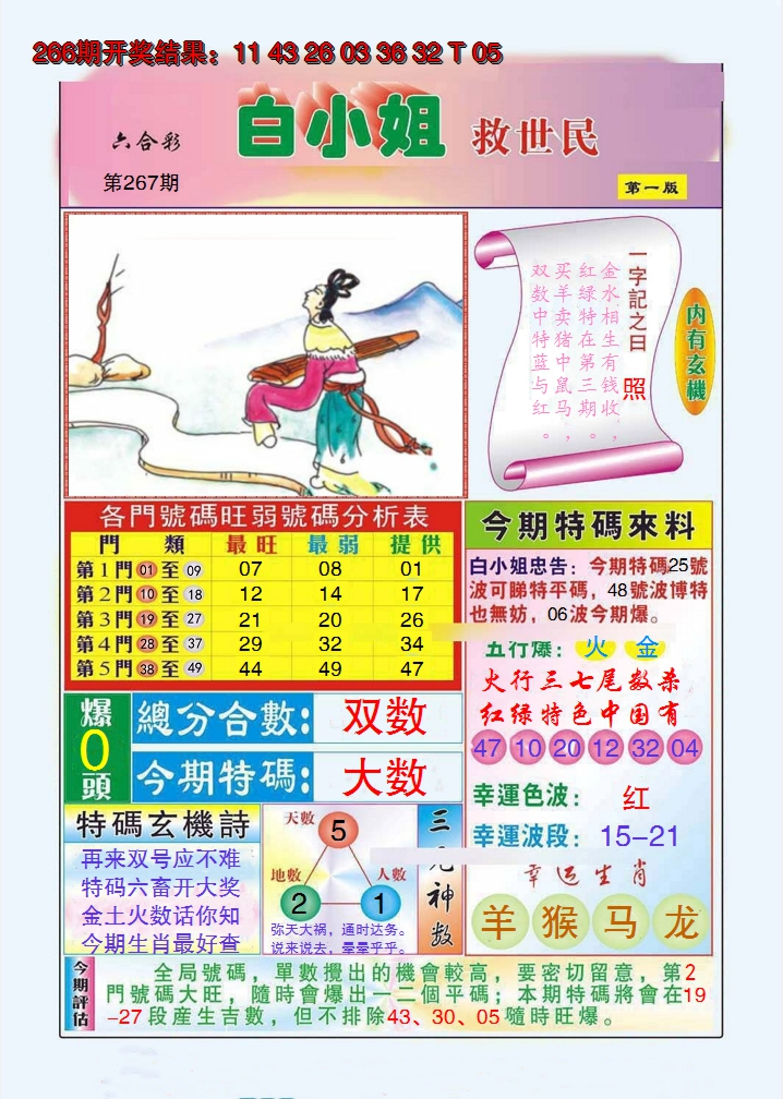 2024267期白小姐救世民A