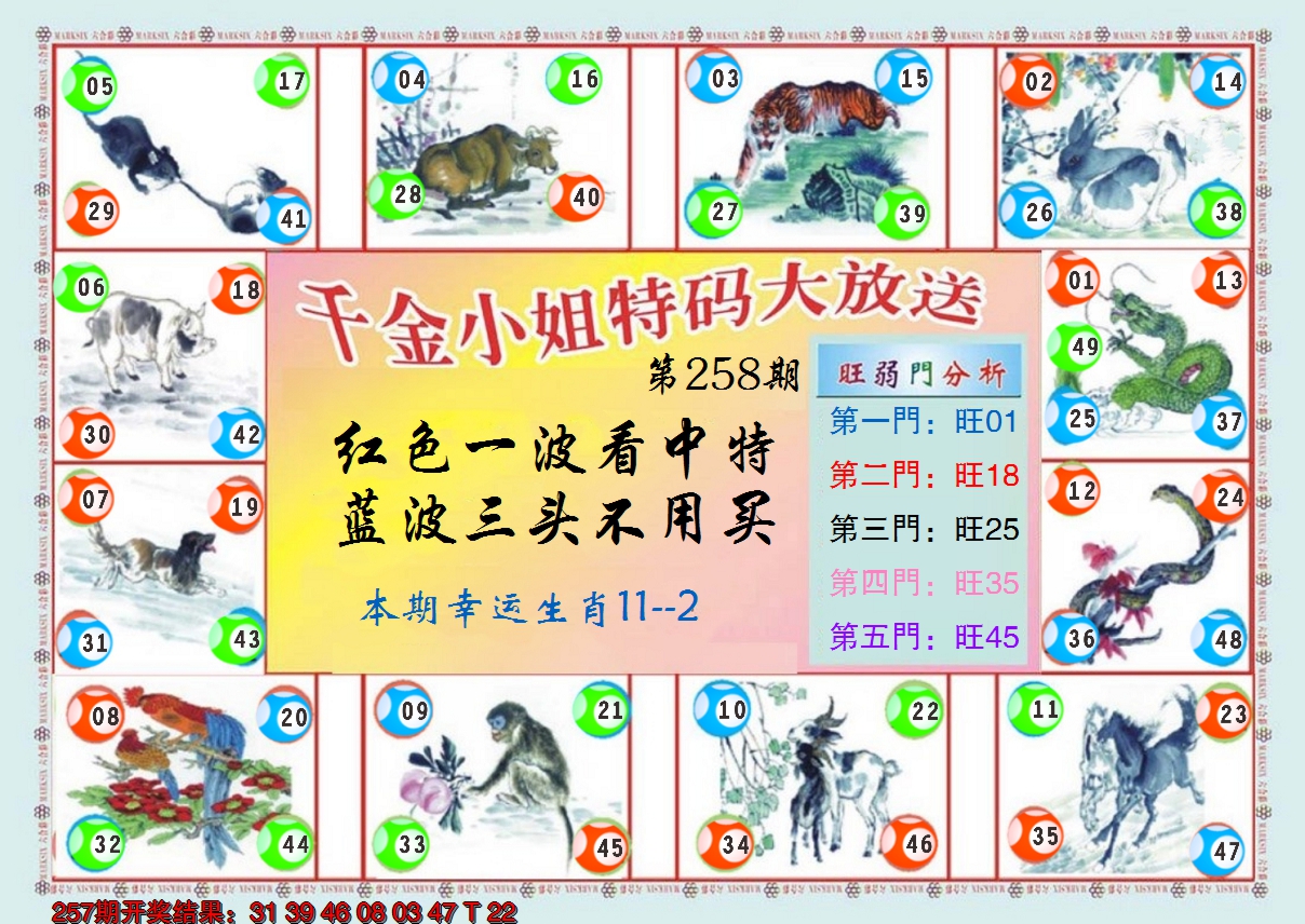 2024258期(新版)千金小姐B