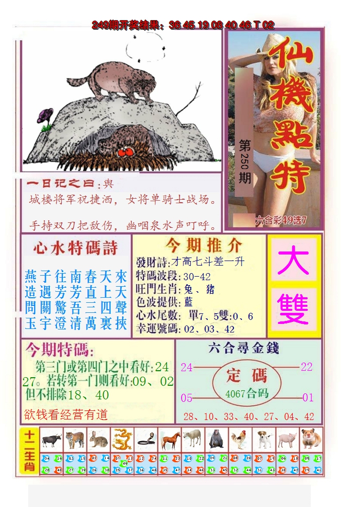2024250期仙机点特
