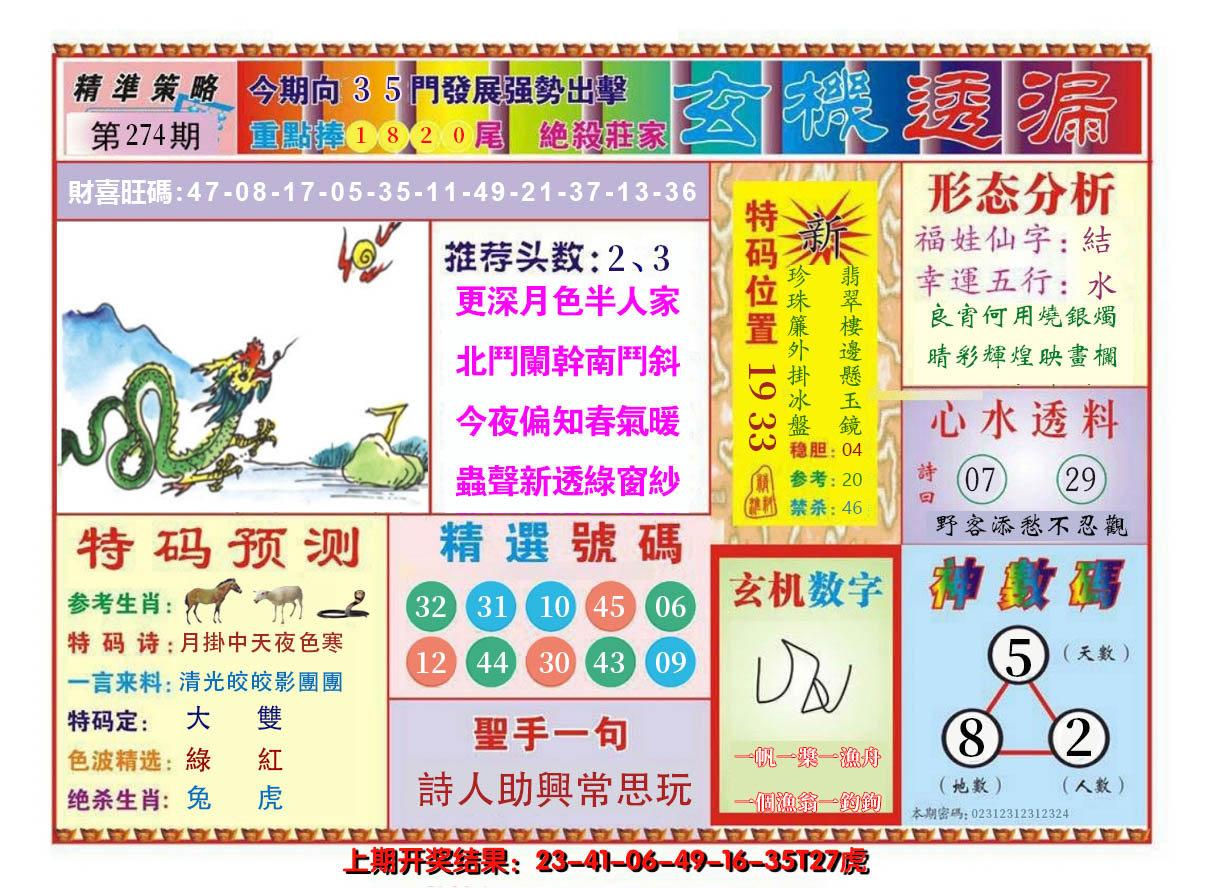 2024274期玄机透漏