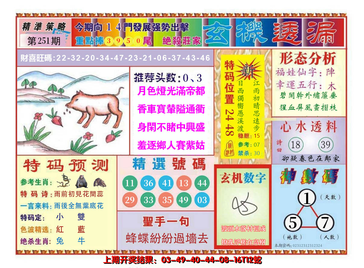 2024251期玄机透漏