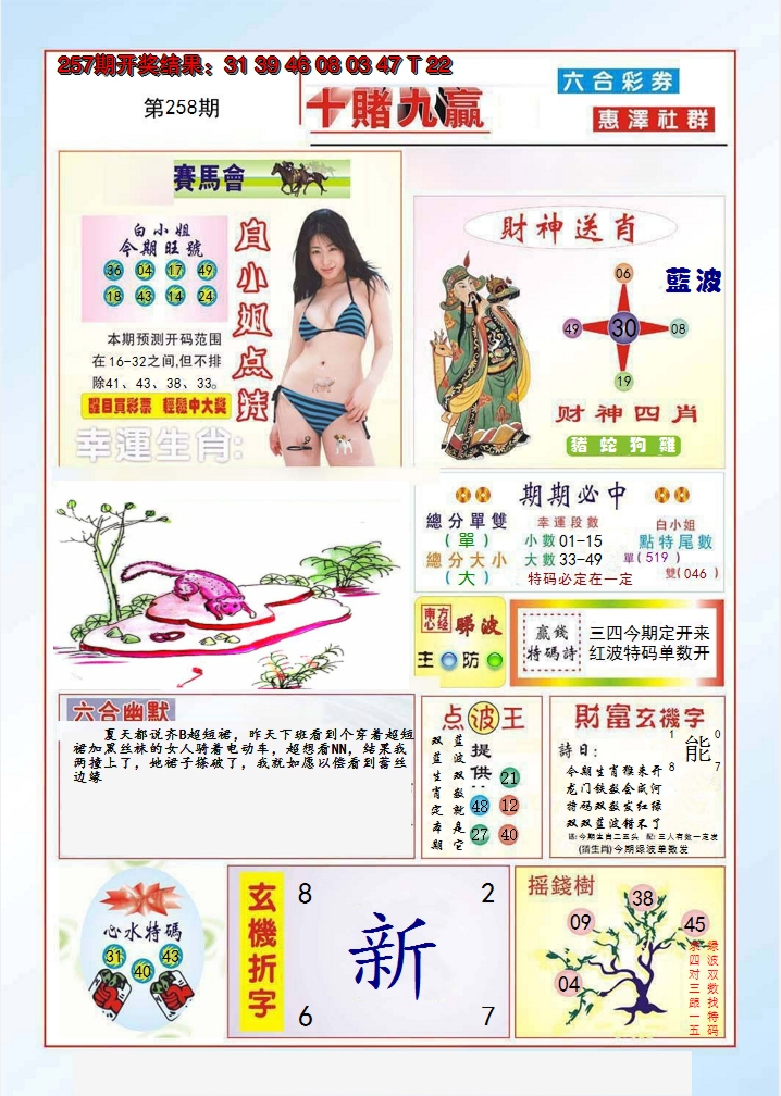 2024258期十赌九羸