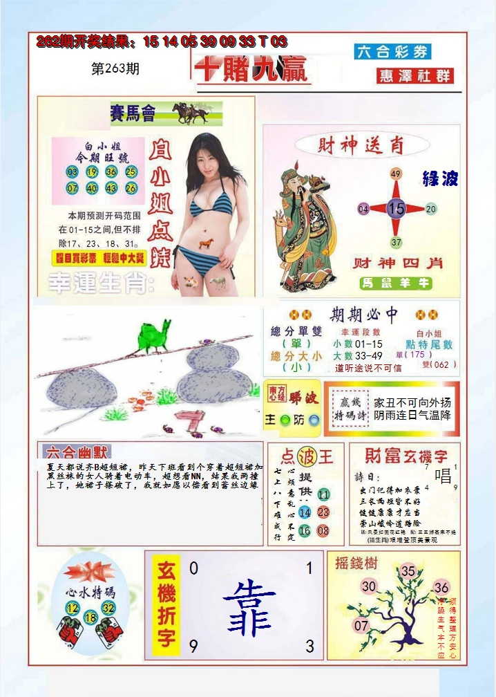 2024263期十赌九羸
