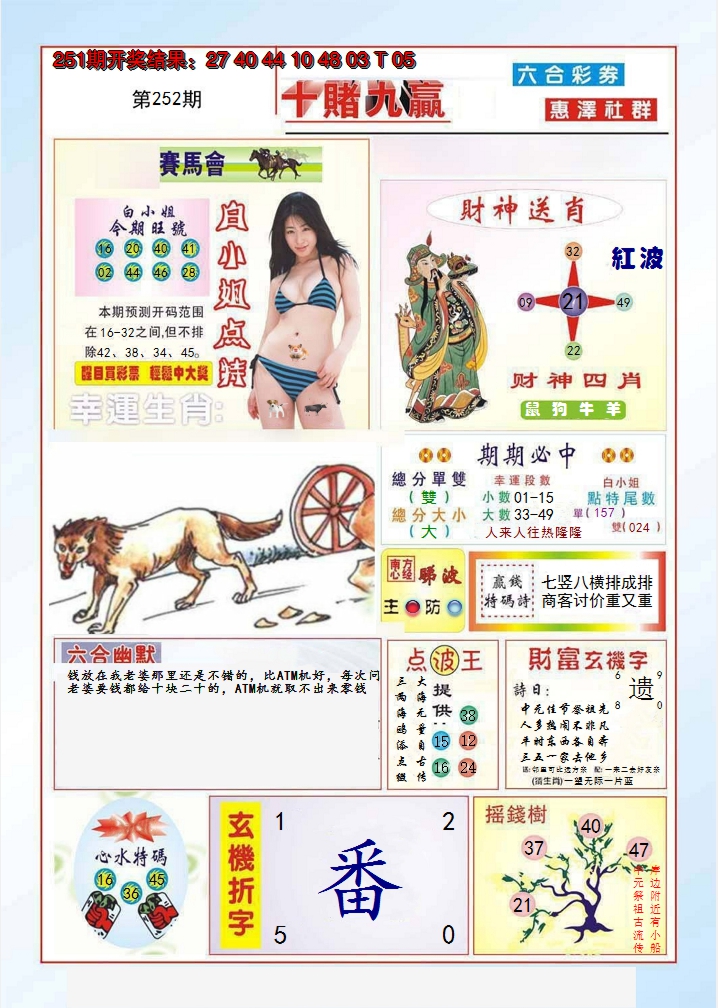 2024252期十赌九羸