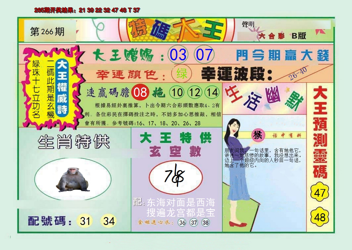 2024266期特码大王B