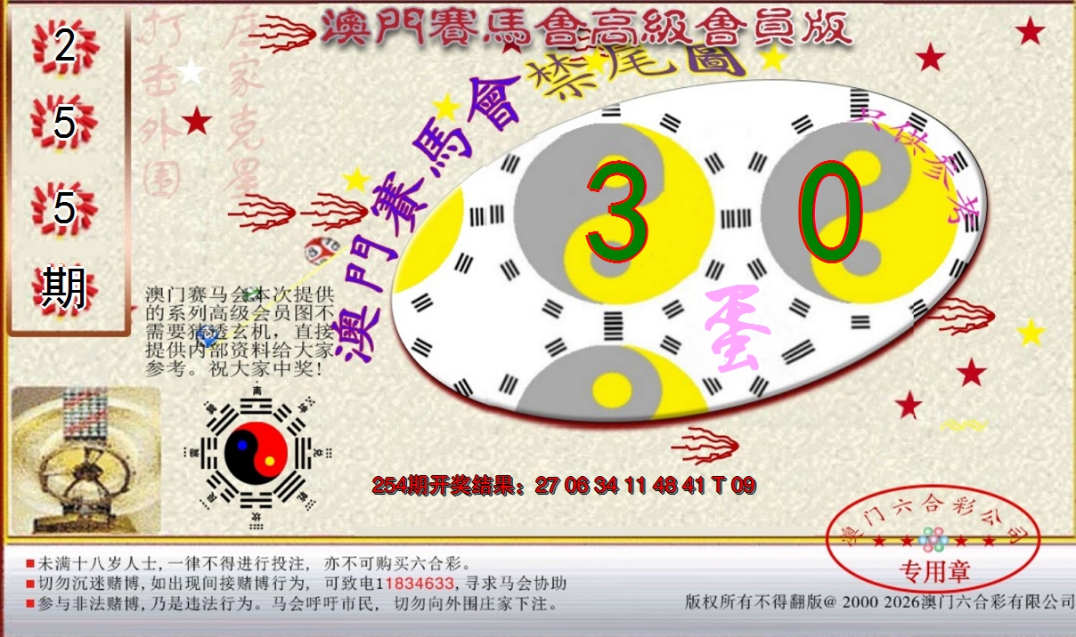 2024255期赛马会高级禁尾图
